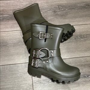 NWOT! Jeffrey Campbell Dripz Moto Rain Boot